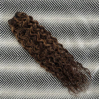 Weft Curly Hair Extensions 3B #2/10 Dark Brown and Caramel Mix