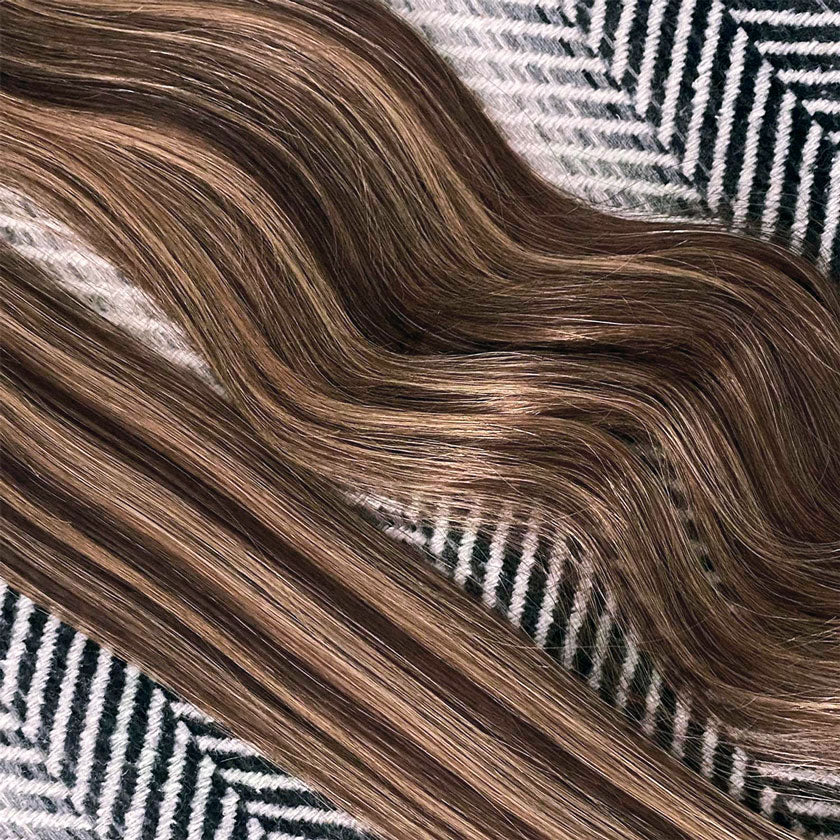 Genius Weft Hair Extensions #2c/10 Chocolate and Caramel Highlights