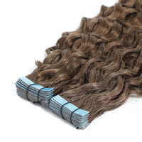 Curly Tape Hair Extensions 3B  #8 Cinnamon Brown
