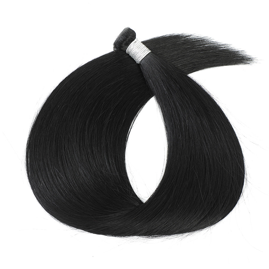 Genius Weft Hair extensions adding length to natural hair.