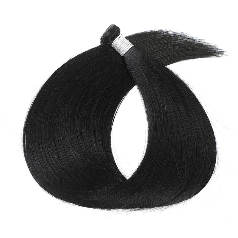 Genius Weft Hair extensions adding length to natural hair.
