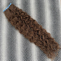 Curly Tape Hair Extensions Medium Brown
