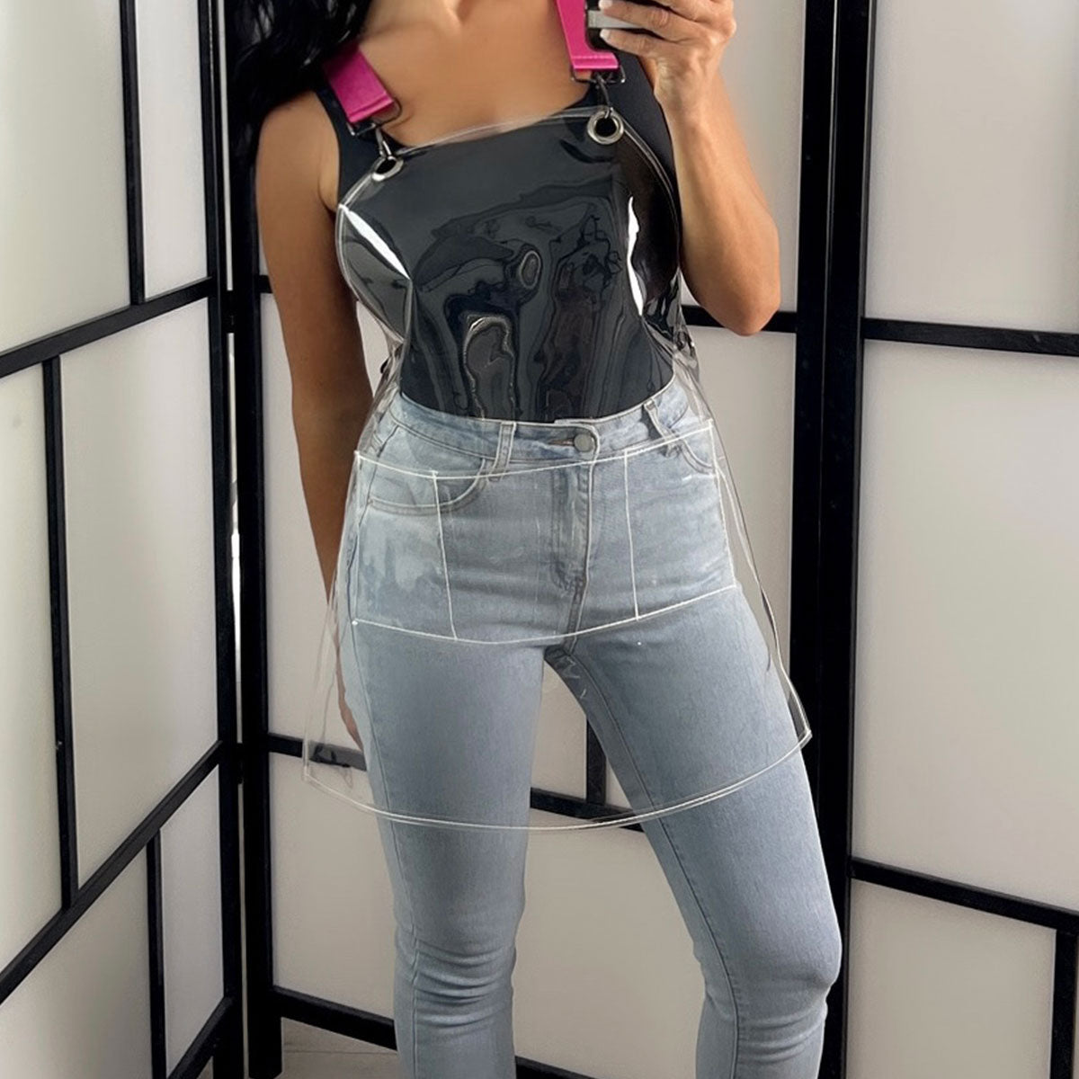 مريلة تصفيف الشعر شفافة من مادة TPU