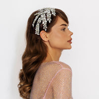 Bridal Hair Piece Silver Rhinestone Comb Headpiece