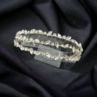 Bridal Hair Piece 3 Band Silver Rhinestone Headpiece