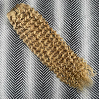 Bronze and Bleach Blonde Curly Hair Extensions