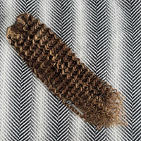 #4/27 chestnut and bronze blonde curly hair extensions