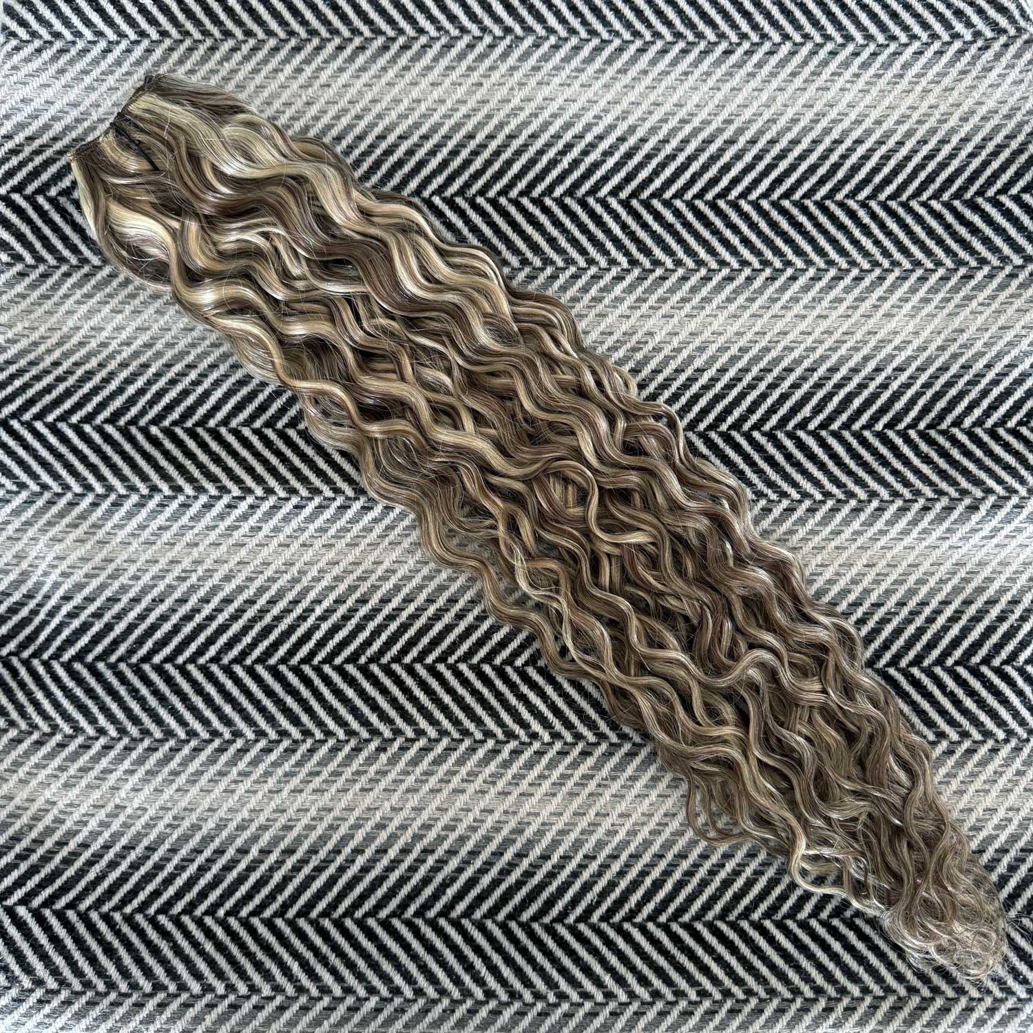 Brown and blonde hair extensions curly hair.