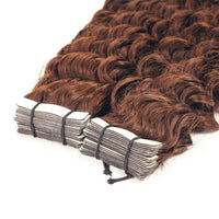 Curly Tape Hair Extensions 3C #30 Medium Copper