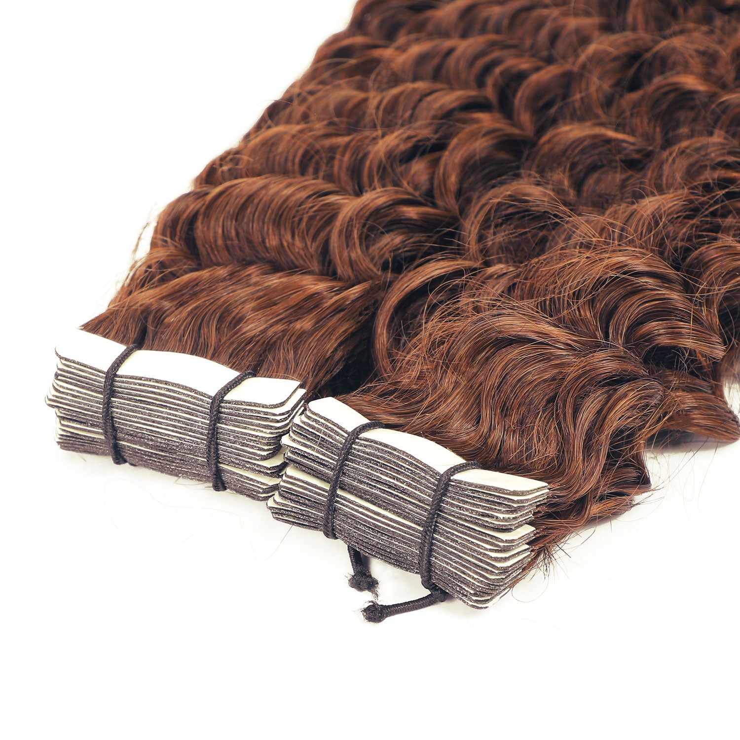 Curly Tape Hair Extensions 3C #30 Medium Copper
