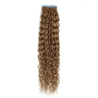 Dirty Blonde curly hair extensions on a white background