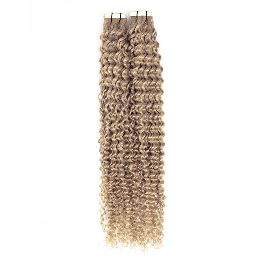 Curly Tape Hair Extensions 3C #17/1001 Dark Ash Mix