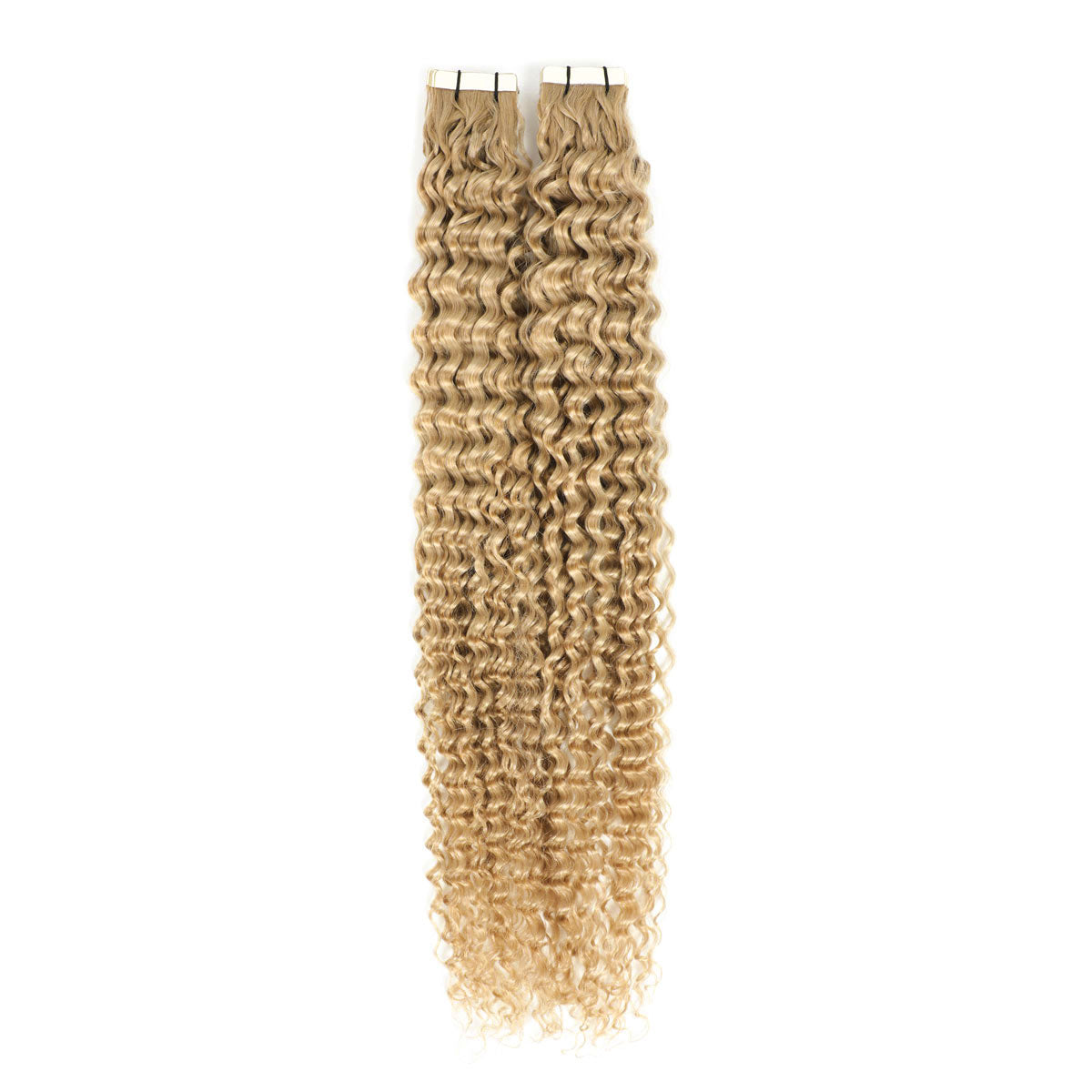 Curly Tape Hair Extensions Sandy Blonde