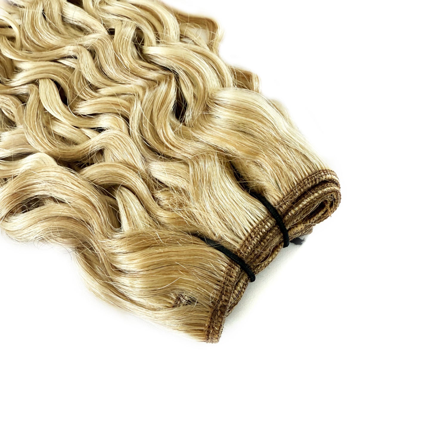 Weft Curly Hair Extensions 3B #27/60 Bronzed and Platinum Blonde Mix