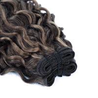 Weft Curly Hair Extensions 3B #2c/8a Chocolate and Ash Brown Mix