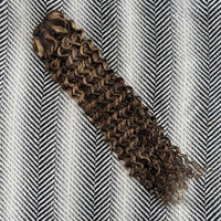 Dark Brown and Natural Blonde Mix Curly Hair Extensions