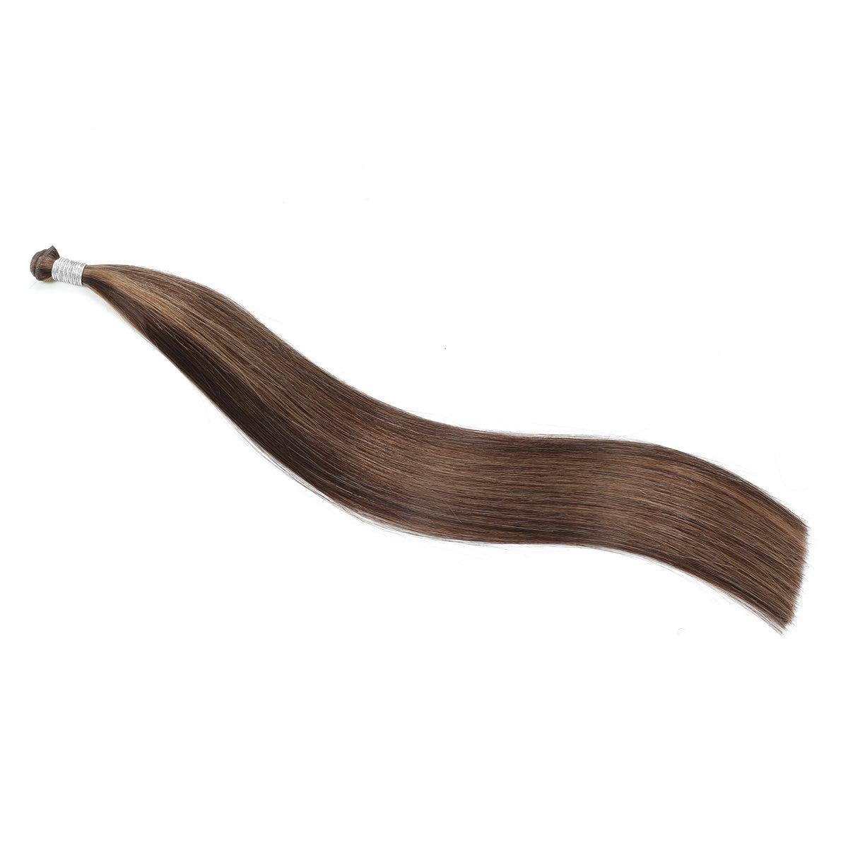 Brown hair extension on a white background