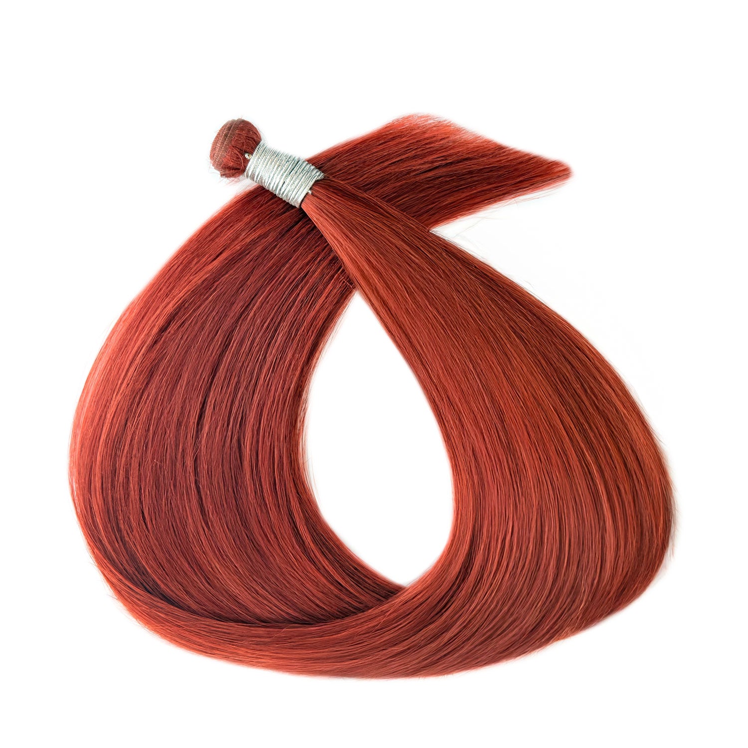 Copper weft hair extensions