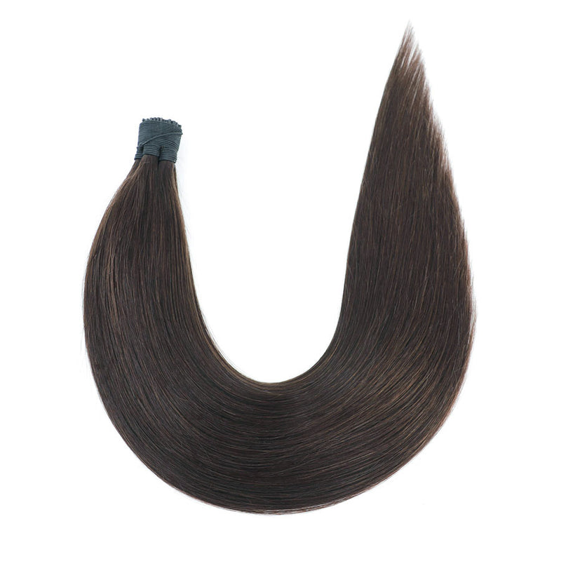 Micro Tip Brown hair extension on a white background