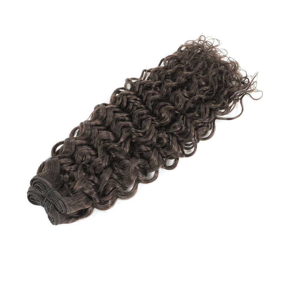 Weft Curly Hair Extensions 3B #2c Dark Chocolate Brown