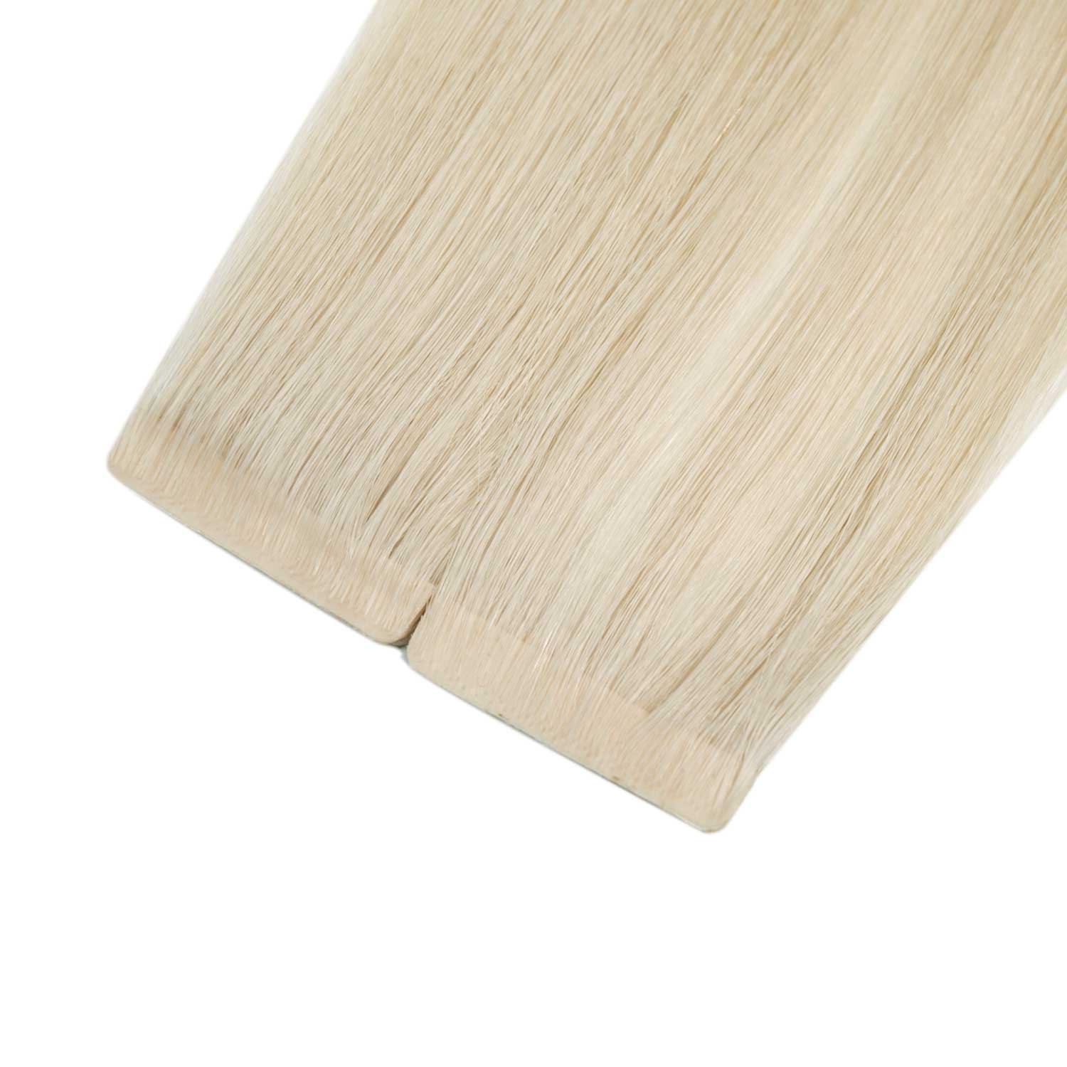 Platinum Blonde Hair Extensions Invisible Tape 100% Human Hair