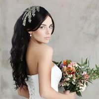 Bridal Hair Piece Silver Rhinestone Comb Headpiece