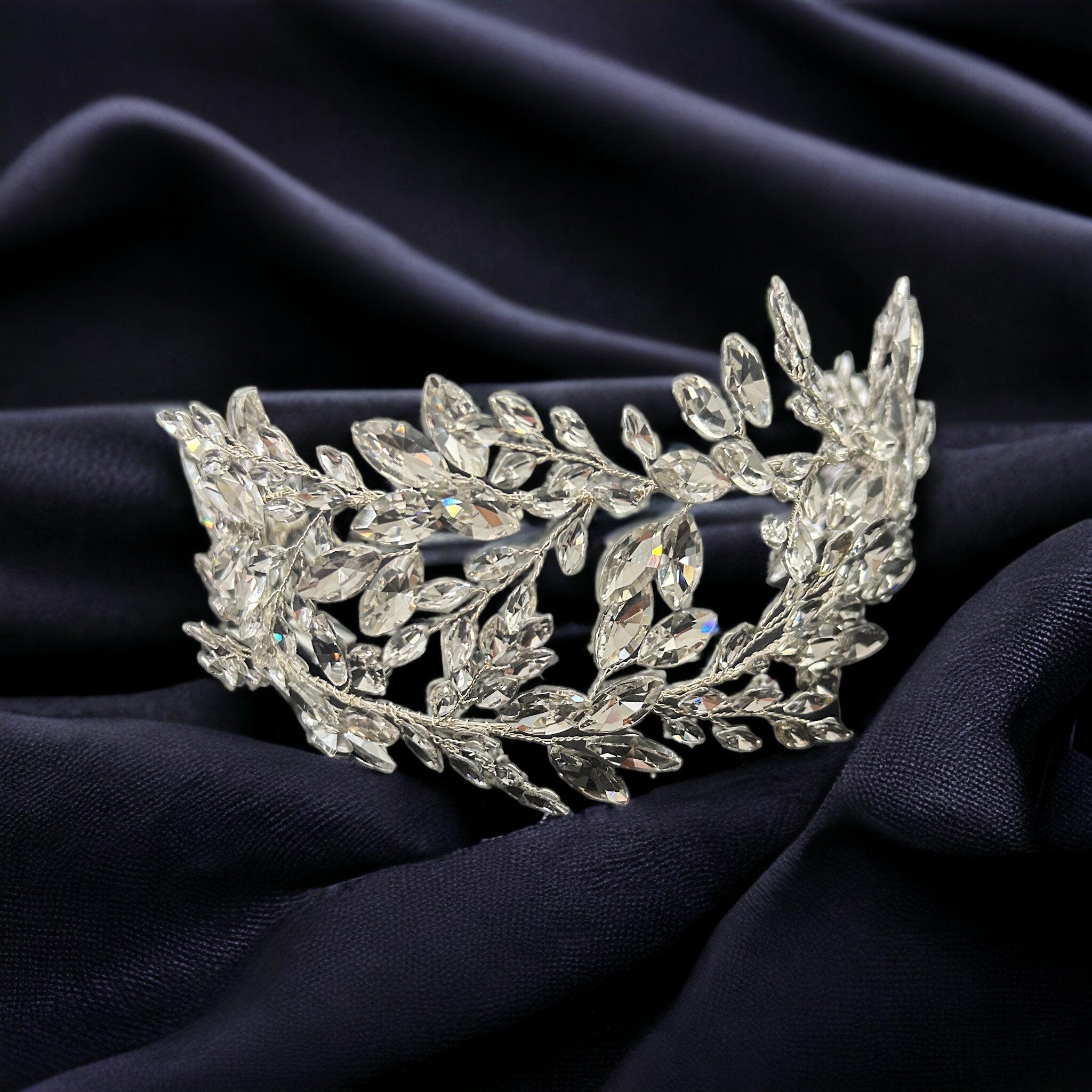 Bridal Hair Piece Silver Rhinestone Headpiece