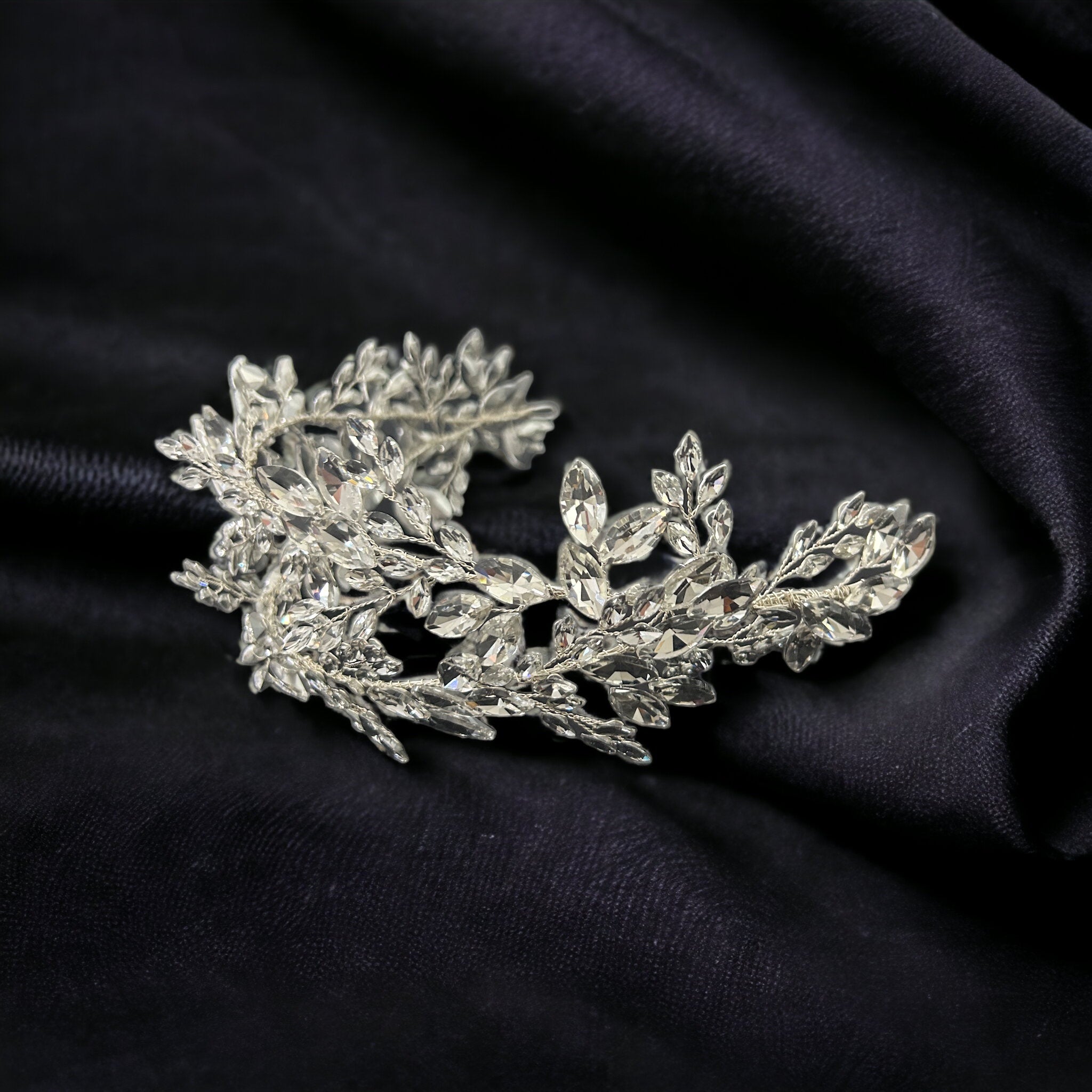 Bridal Hair Piece Silver Rhinestone Headpiece