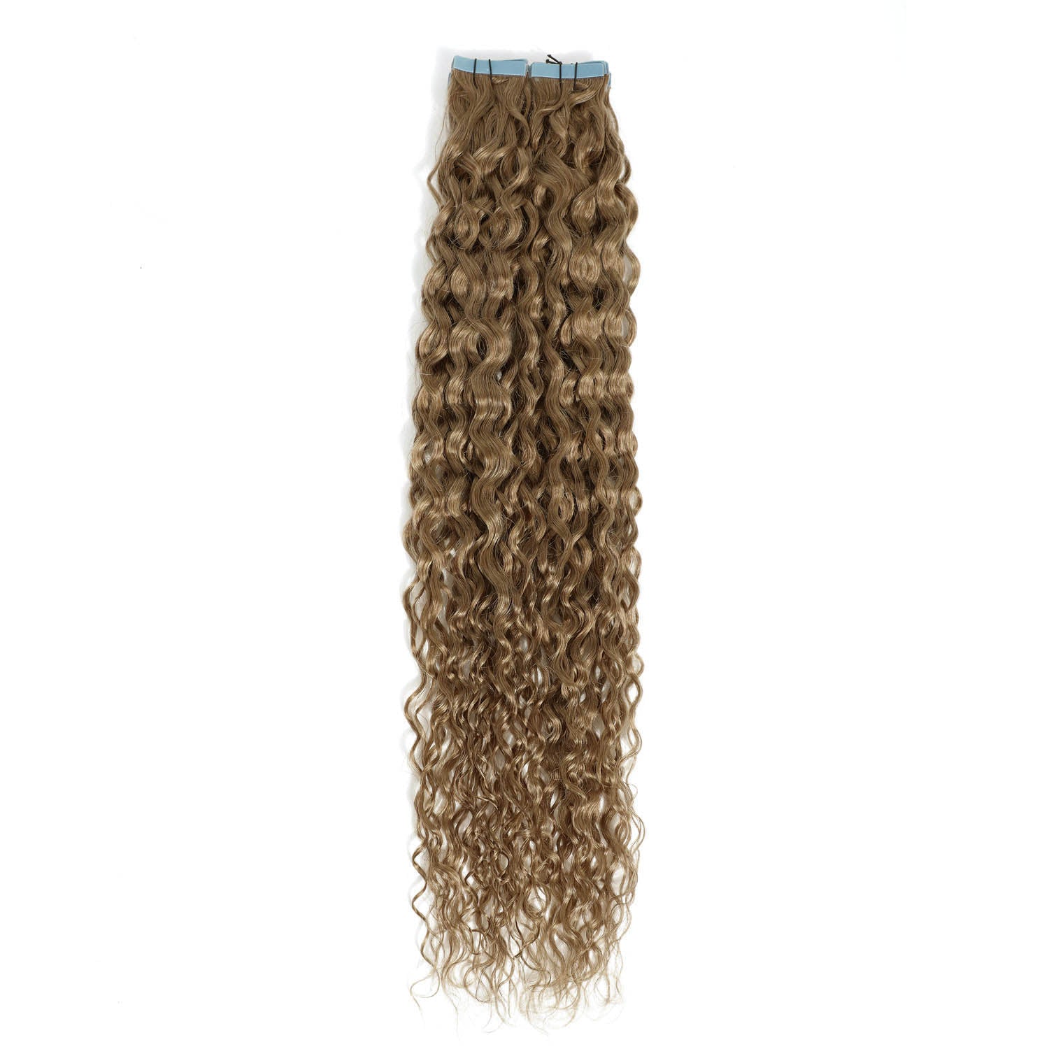 Dirty Blonde curly hair extension on a white background