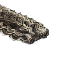 Weft Curly Hair Extensions 3B #2c/1001 Chocolate and Pearl Blonde Mix