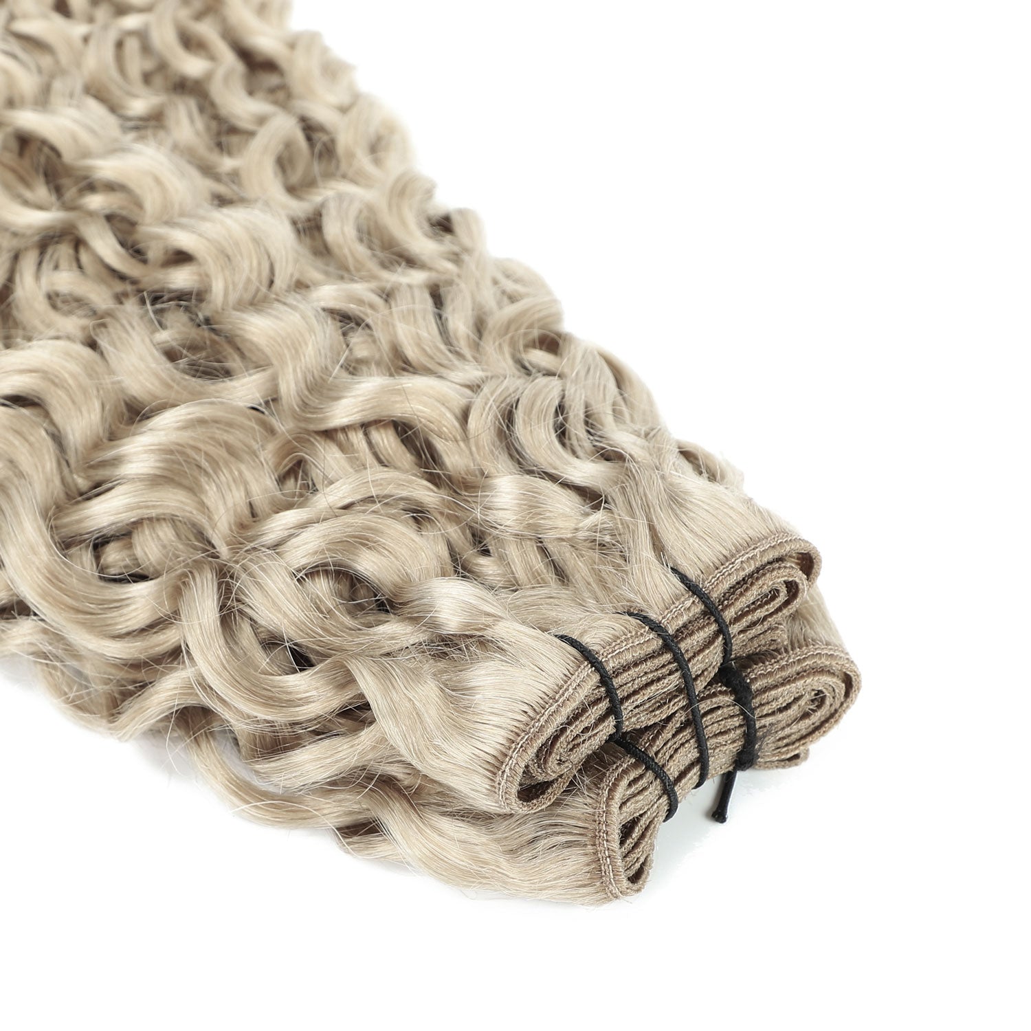 Ash Blonde Curly Weft Hair Extensions