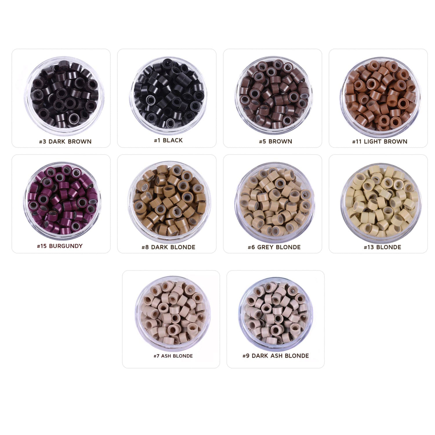 Micro Beads 5mm Silicone Lined for Hair Extensions 500 Pcs