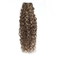 Weft curly Hair Extensions Bronze Blonde and Chestnut Brown