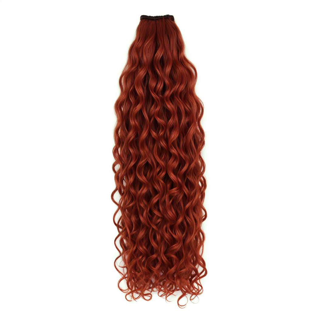 Turban/perruque Pour Chimiothérapie - Couleur Copper Intense, Cheveux Bouclés Synthétiques, Référence EMA 350