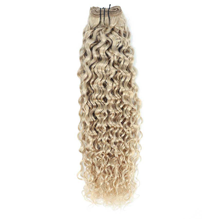 Weft Curly Hair Extensions 21" - #18a Ash Blonde