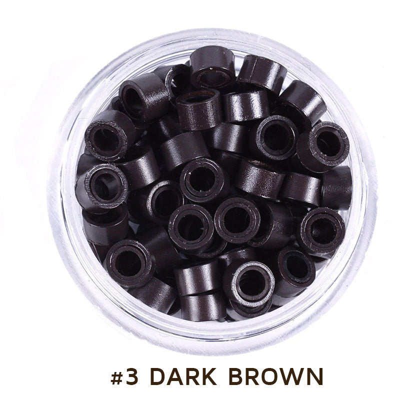 Micro Beads 5mm Silicone Lined for Hair Extensions 200 Pcs