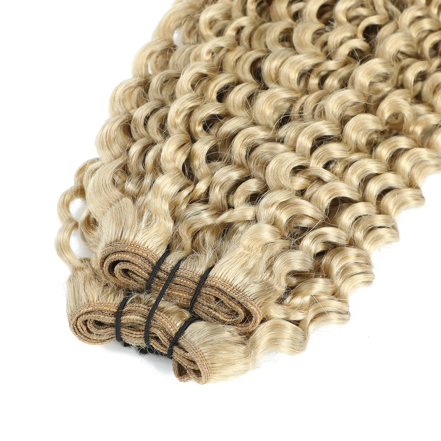 Weft Curly Hair Extensions 3C 25" - #18a/60 Ash and Platinum Blonde Mix
