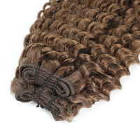 Weft Curly Hair Extensions 3C 25" - #6 Medium Brown