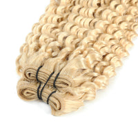 Weft Curly Hair Extensions 3C 25" - #60 Platinum Blonde