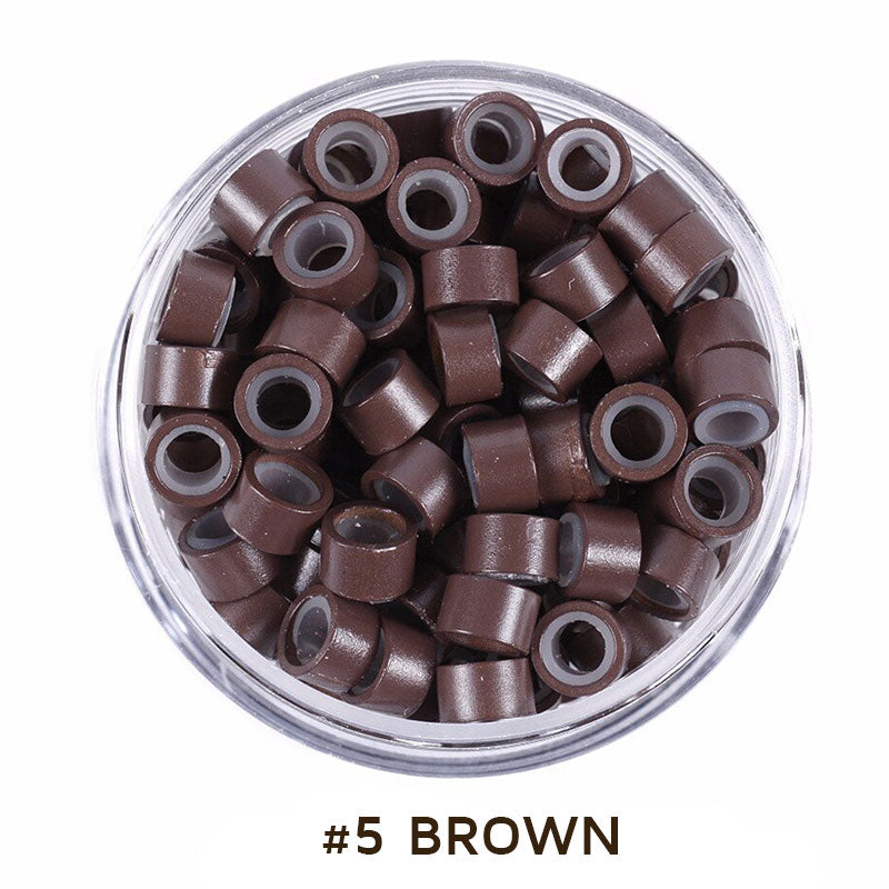 Micro Beads 5mm Silicone Lined for Hair Extensions 500 Pcs