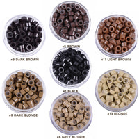 Micro Beads 5mm Silicone Lined for Hair Extensions 200 Pcs