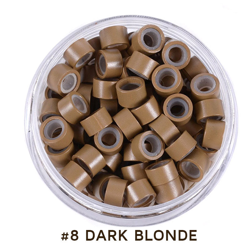 Micro Beads 5mm Silicone Lined for Hair Extensions 200 Pcs