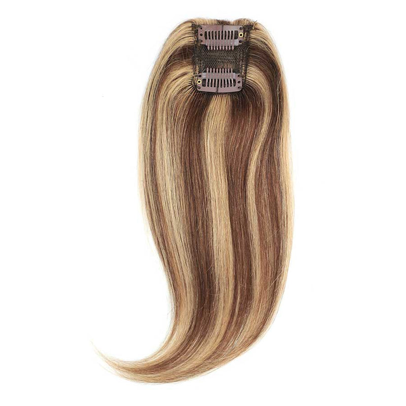 Clip In Volumiser Bangs Layers - Invisible Seamless Topper 1 Pc 12" #4/27 Chestnut Sandy Blonde Mix