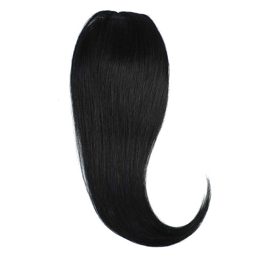 Clip In Volumiser Bangs Layers - Invisible Seamless Topper 1 Pc 12" #1 Jet Black