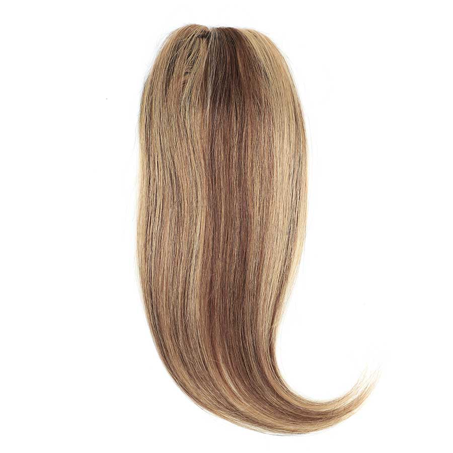 Clip In Volumiser Bangs Layers - Invisible Seamless Topper 1 Pc 12" #4/27 Chestnut Sandy Blonde Mix