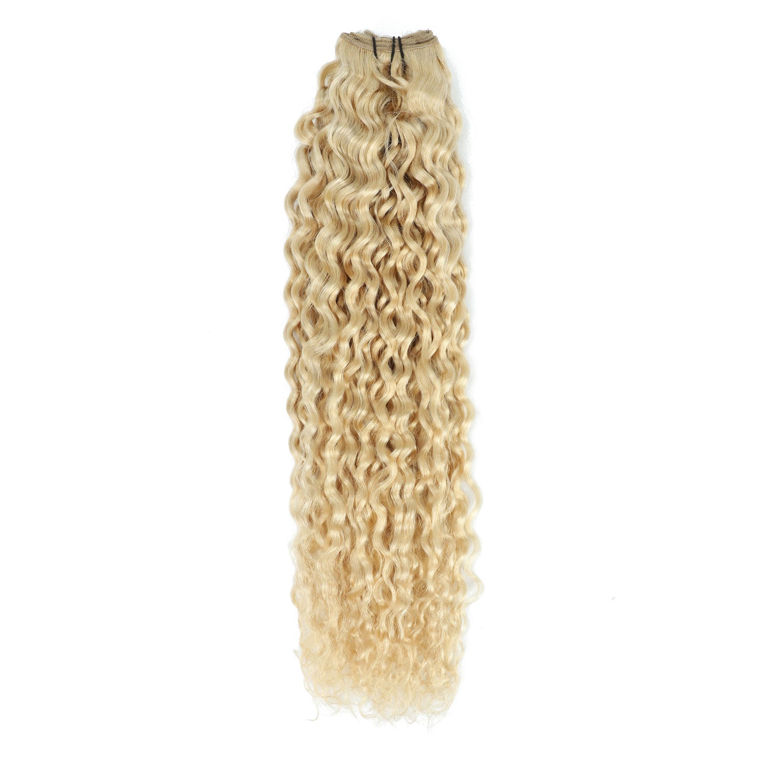 Weft Curly Hair Extensions 21" #1001 Pearl Blonde
