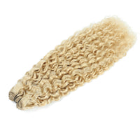 Weft Curly Hair Extensions 21" #1001 Pearl Blonde