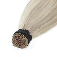 Micro Bead Hair Extensions I Tip #18a/60 Ash Blonde Platinum Blonde Mix