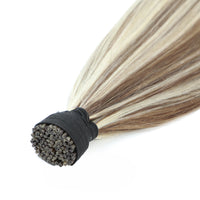 Micro Bead Hair Extensions I Tip #8/60 Ash Brown Platinum Blonde Mix