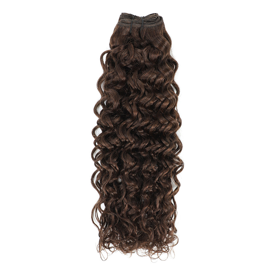 Weft Curly Hair Extensions 21" #2 Dark Brown